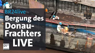 BR24Live: Bergung des Donaufrachters "Achim" aus Schleuse | BR24