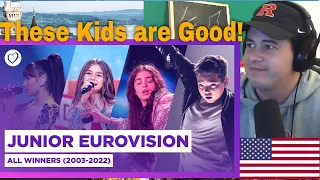 American Reacts All 20 Junior Eurovision Winners from 2003 - 2022