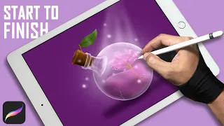 Digital Painting Magic Potion Bottle on iPad  [ Full Process ] | Easy Procreate Drawing Tutorial