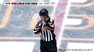 Hockey Ref Wes McCauley: "5 MINUTES EACH FOR FIGHTING!" - Feb 12, 2017 (HD)