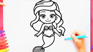 comment dessiner la PETITE SIRÈNE ARIEL