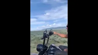 Jason Momoa cruising on his Harley