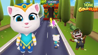 Talking Tom Gold Run Gameplay Genie Angela vs Raccoon Boss - Android Ios - Full Screen