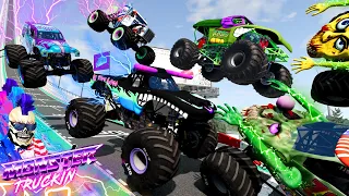 Monster Jam INSANE Racing, Freestyle and High Speed Jumps #39 | BeamNG Drive | Grave Digger