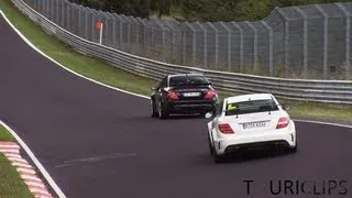 Mercedes-Benz CLK 63 AMG Blackseries vs C 63 AMG Coupe Blackseries on the Nürburgring!