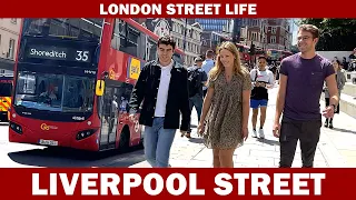 Liverpool Street and the City of London [ 4K ] Street Walking Tour