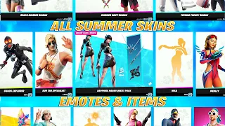Fortnite ALL Summer Skins, Emotes & Items Preview!