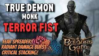 Unfair Demon MONK Build in Baldur's Gate 3. Insane CRITS, RADIANT & FEAR STACKING! (Full 1-12 GUIDE)