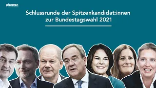 Wahl2021 | „Schlussrunde“ der Spitzenkandidat:innen vor der Bundestagswahl mit Gebärdendolmetschung