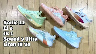 5 Pairs! Li-Ning Sonic 11, CJ 2, Speed 9 Ultra, Liren III V2 & JB 1