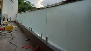 Stainless steel railing glass ! Install ! How to installation metal ! Steel glass balcony railing