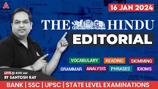 The Hindu Editorial Analysis | The Hindu Vocabulary by Santosh Ray | Bank, SSC & Railway Exams