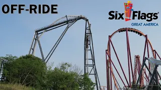 Six Flags Great America Off-Ride Footage, Chicago Area Amusement Park | Non-Copyright