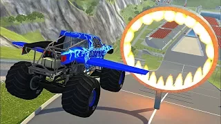 BeamNG.drive - Monster Truck stunts, jumps, crashes, crushing cars, fails #6