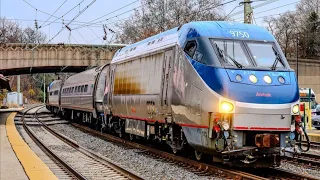 Amtrak HHP-8 CAB CAR  test train #826 passing Overbrook