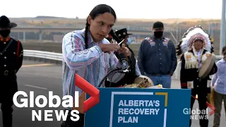 Indigenous man cuts off braids in symbolic protest against southwest Calgary ring road