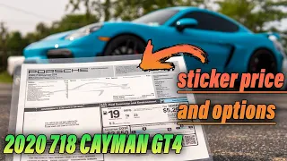 Sticker Price and Options | 2020 718 Cayman Porsche GT4