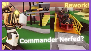 COMMANDER REWORK! Its Nerfed?(Roblox TDS)