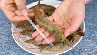 太神奇了，用吸管去蝦線，1秒鐘一個，又快又乾淨，真的漲見識了， How to straw to remove shrimp line ，Tips   ，Life Hacks