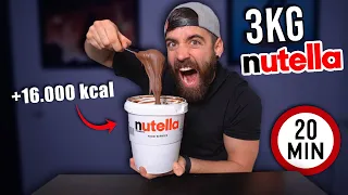 ME COMO 3KG de NUTELLA en +20 MINUTOS con CUCHARA 16.000KCAL *diabete is coming* (Nutella Challenge)