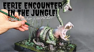 How to make Zombie Anaconda vs Hippo Diorama, Polymer Clay, Epoxy resin