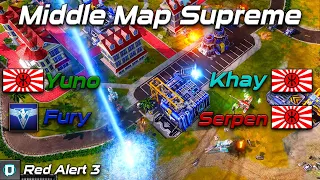 Middle Map Supreme | Red Alert 3 , 2v2 , PvP Cast , Multiplayer Gameplay