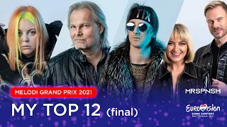 Melodi Grand Prix 2021 - grand final: my top 12 (Eurovision Norway)