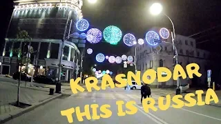 Krasnodar red street at night and local markets