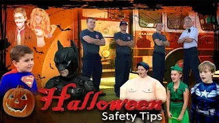 Batman and Superman team up with Firefighters for Halloween Safety - In Real Life.