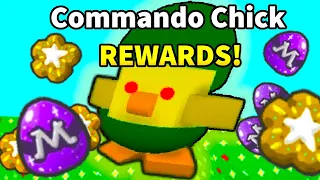 Commando chick bee swarm simulator rewards! What is 50th to 100th kill drops?