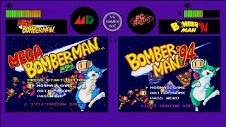 Mega Bomberman VS Bomberman '94 |PC Engine vs mega drive|Comparison| side by side