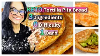 KETO Tortilla Pita Bread Recipe Discovery! Super easy to make! Absolutely delicious! 1 total carb!