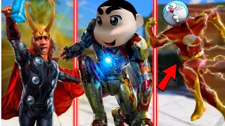 SHINCHAN BECAME IRON MAN TO SAVE FRANKLIN FROM SIREN HEAD in GTA 5 ....( GTA 5 MODS )