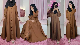 Ramadan special ✨ Trendy Hijab Abaya Dress Cutting and Stitching/ pintucks Abaya Cutting & Stitching