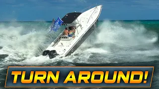 HAULOVER BOAT FORCED TO TURN AROUND!! | Boats at Haulover Inlet