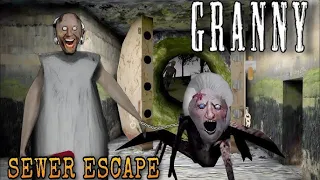 GRANNY Sewer Escape Full gameplay | Super Granny Ban gayi Spider Granny😂🤣