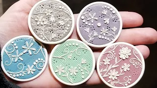 polymer clay embroidery- Fridge magnets