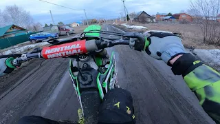 ОТКРЫТИЕ МОТО СЕЗОНА/перый осенний выезд после зимы на kawasaki kx 250