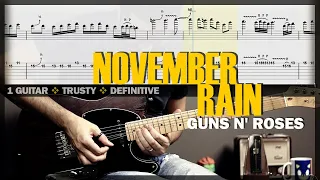 November Rain 💛 Guitar Cover Tab | Original Solo Lesson | Backing Track with Vocals 🎸 GUNS N' ROSES