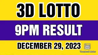 3D LOTTO SWERTRES RESULT TODAY 9PM DRAW DECEMBER 29, 2023 PCSO 3D LOTTO RESULT TODAY