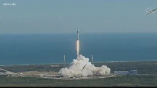 Falcon 9 rocket launches from Cape Canaveral with mice and barley in cargo