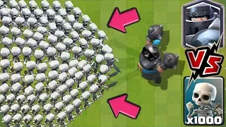 1 MEGA ŞOVALYE 1000 İSKELETE KARŞI ( HANGİSİ GÜÇLÜ ) - Clash Royale