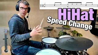 HiHat Speed Change - Drum Lesson #drumlessons #drummer #drumming #drums