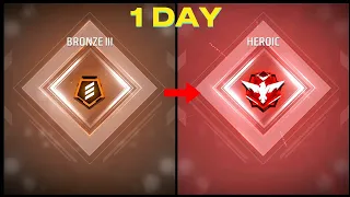 BRONZE TO HEROIC  1DAY😁 CS RANK LEVEL = 1 ID 😮‍💨 FREE FIRE L