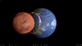Как может выглядеть столкновение Земли и Марса