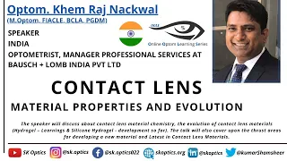 #ContactLens Materials and Evolution. Which is the best material? | OOLS | Optom. Khem Raj Nackwal