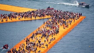 These floating piers let visitors walk on water