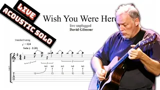 Wish You Were Here solo TAB - live unplugged - acoustic guitar solo tabs (Guitar Pro)