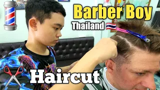 💈HAIRCUT by BARBER BOY! Pattaya, Thailand 🇹🇭 (Unintentional ASMR)
