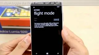 How to Turn on flight mode on Nokia Lumia 920